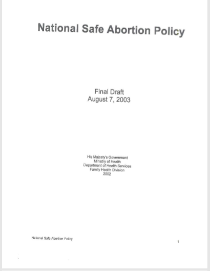 National Safe Abortion Policy